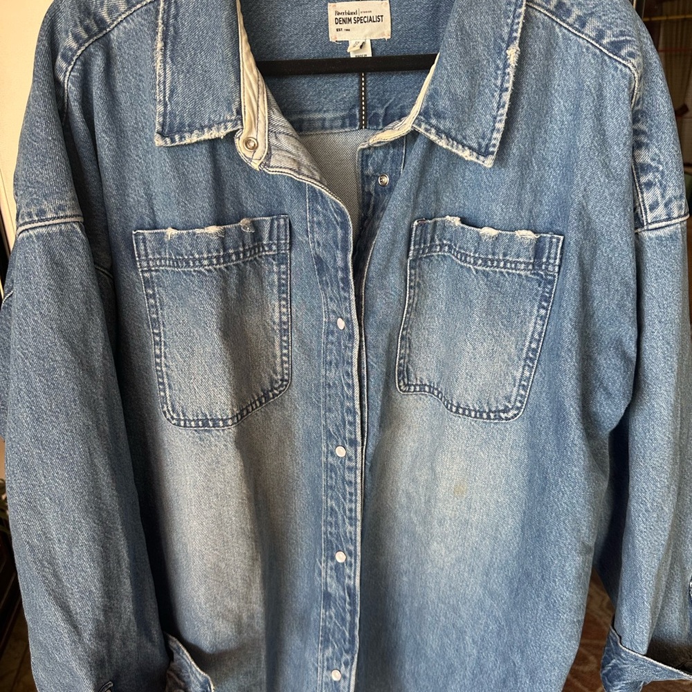 River Island Blue Denim Specialist Shirt